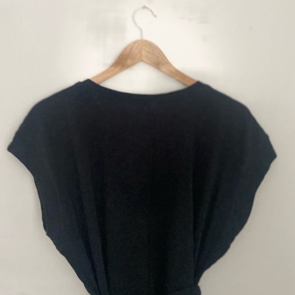 J.Crew Factory - Versatile Knit Tie-Waist Cotton Mini Dress Size L Black - Picture 8 of 10